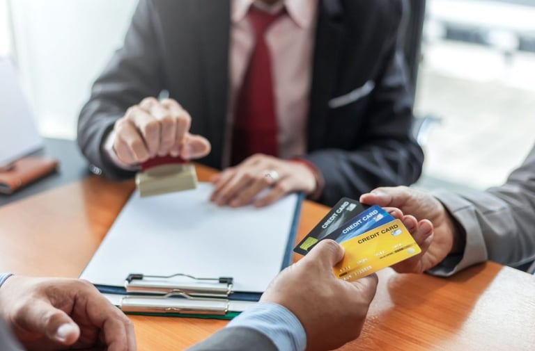 imagem de uma negociação bancaria