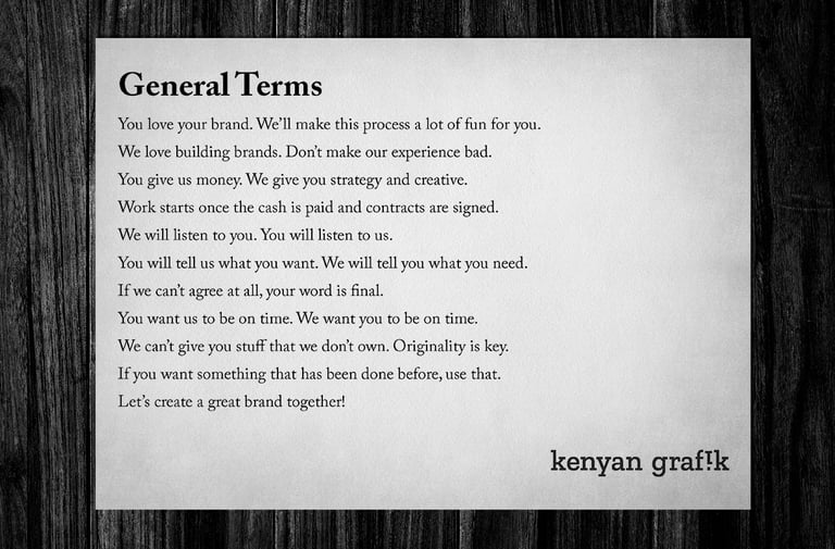 a sign that says general terms in a black and white photo