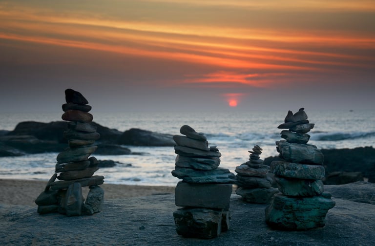 coucher de soleil sur la mer