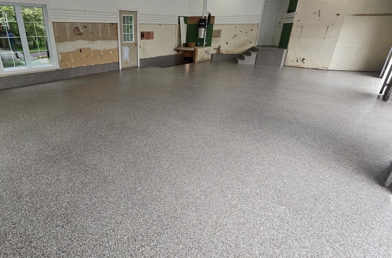 Smooth lasting residential garage floor installation