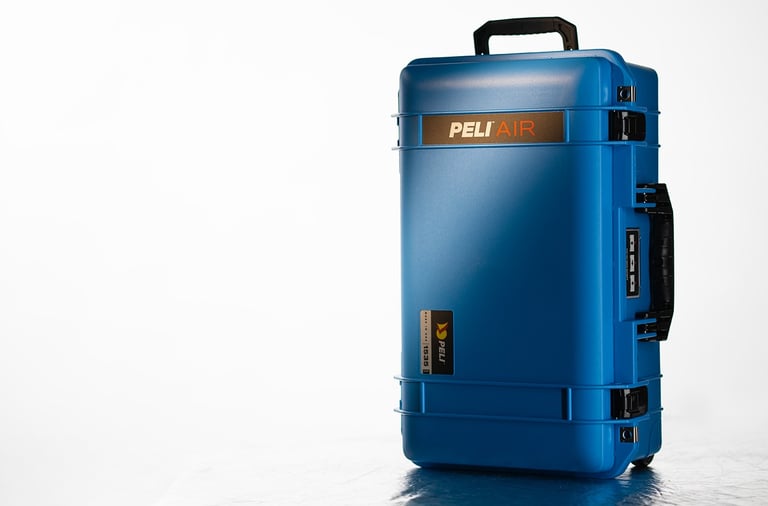 a blue suitcase peli air