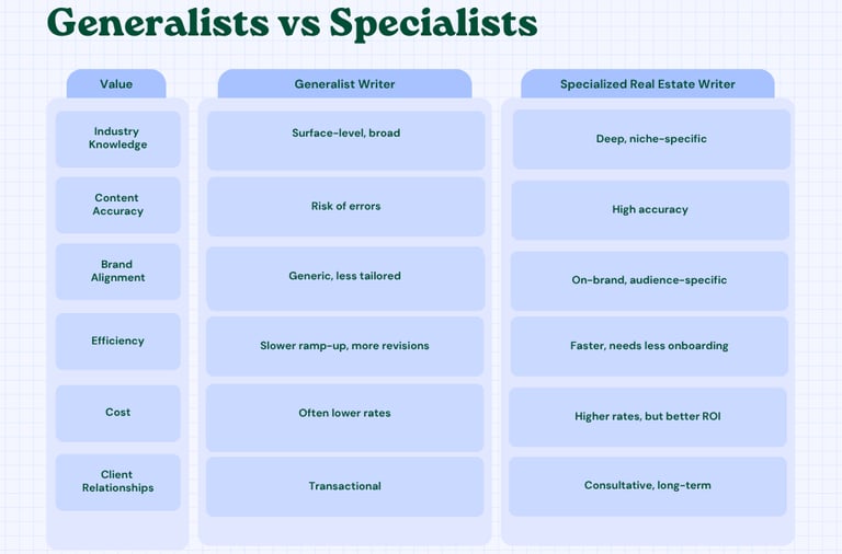 Specialists vs Generalists comparison