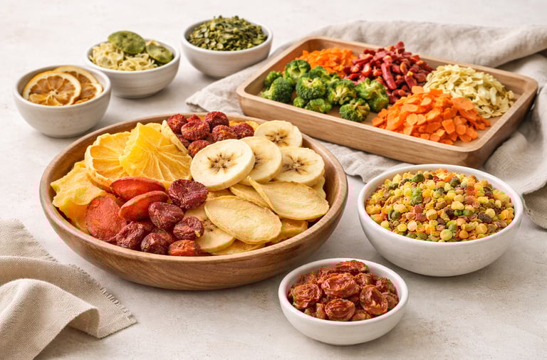 Premium dehydrated fruits, vegetables and natura herbs.