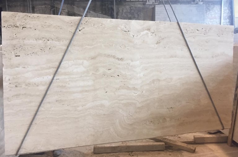 White Travertine Slabs