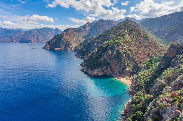 Corsica island mediterranean seaside coves creeks calanques