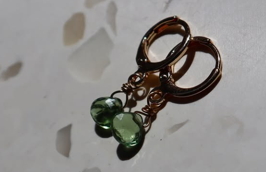 boucles d'oreilles améthyste verte