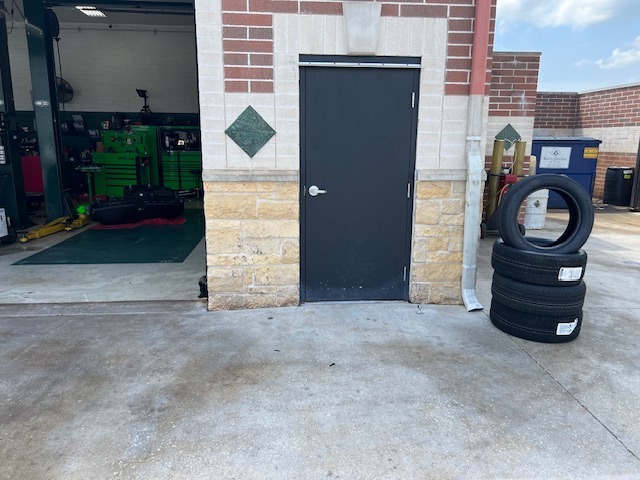 Automotive Repair shop after Battery Acid Rust Stains have been removed