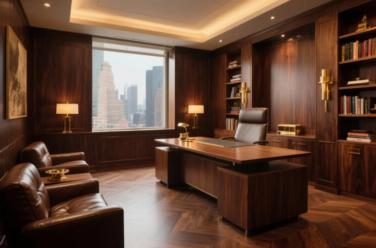Luxury Wood-Toned Office