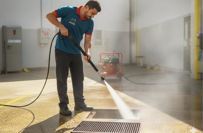 desentupimento da rede de esgoto