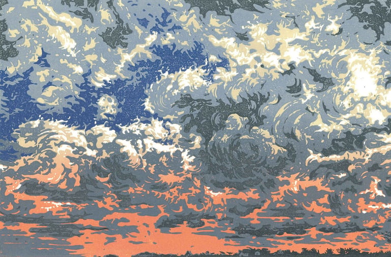 Linogravure sur papier 30 × 42 cm - © Eric Durant