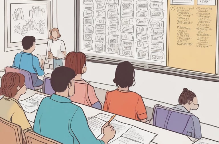 A student reviewing psychology materials on a laptop in a bright room.
