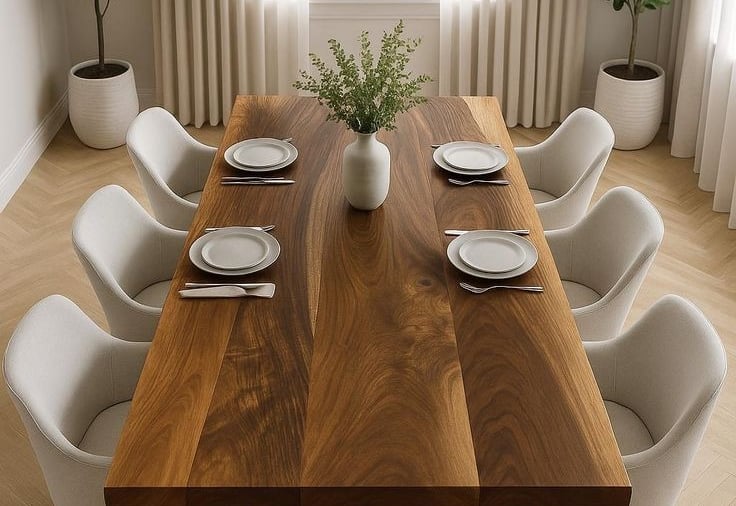 Premium wooden dining table maker in Bangalore for homes and restaurants