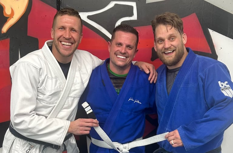 RebelFire MMA coaches and BJJ students in Gi at the Langley gym