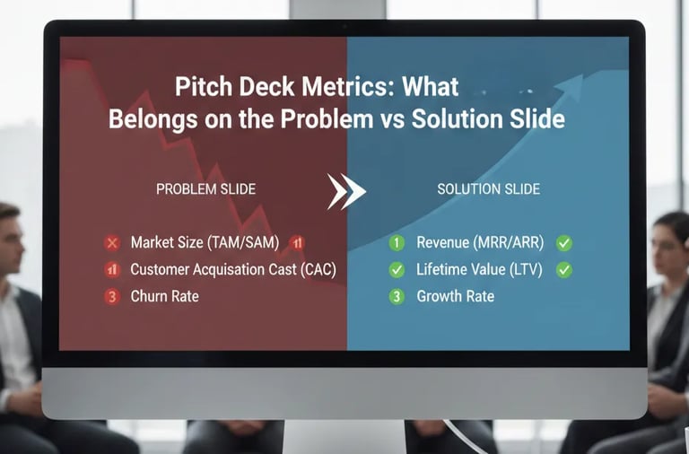 Pitch Deck Metrics: What Belongs on the Problem vs Solution Slide