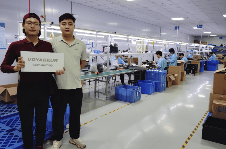 EasySourcing agent at a China appliances factory—on-the-ground supplier vetting for DTC brands sourcing from Asia