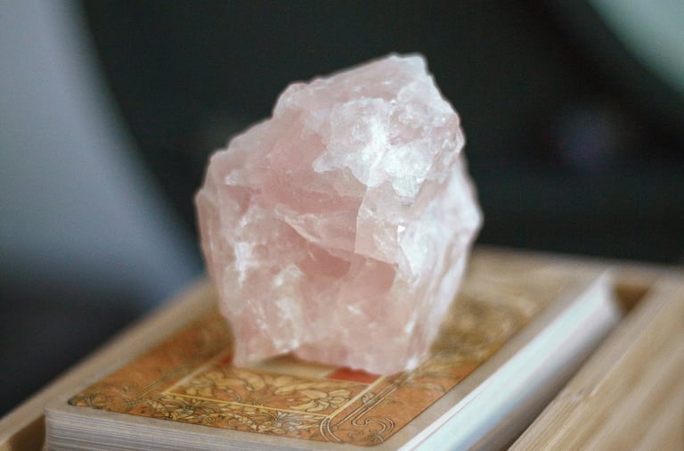 Crystal on tarot deck. Photo by Susanna Marsiglia on Unsplash.