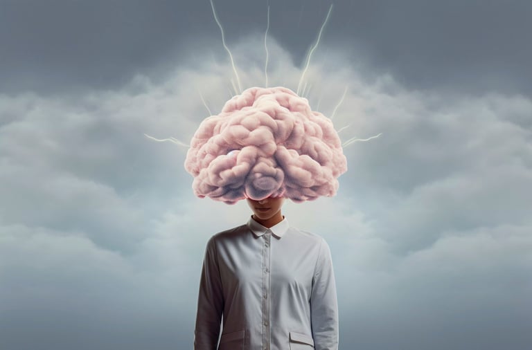 a woman with a cloud headdress 