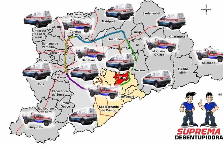 mapa da suprema desentupidora