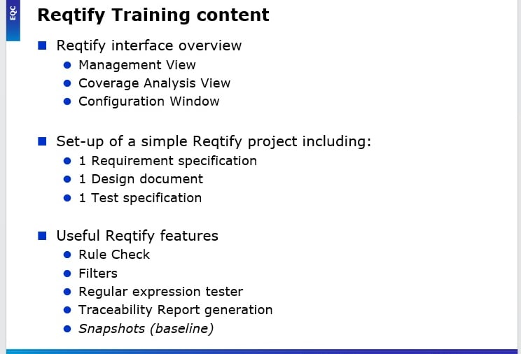 Training I provided to all Managers/Engineers at the end of the pilot project