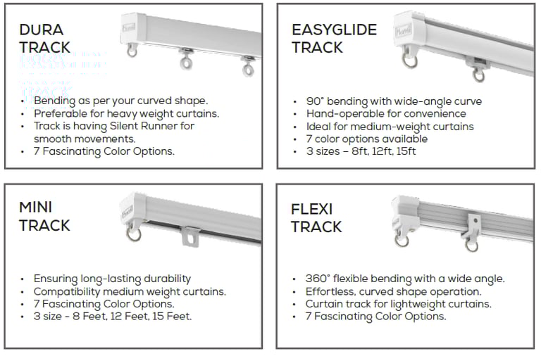 a series of four different types of track track track track track track track track track