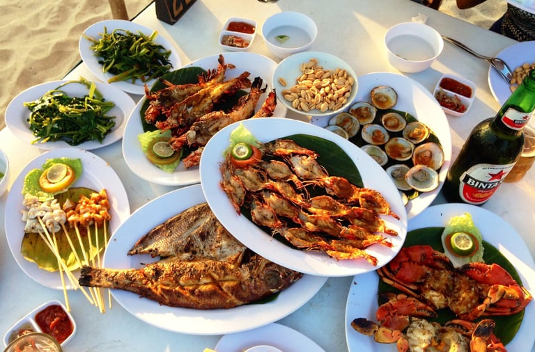 Seafood at Jimbaran Beach