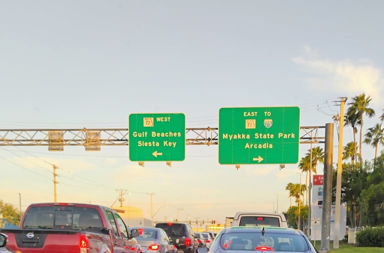 stuck in Sarasota traffic