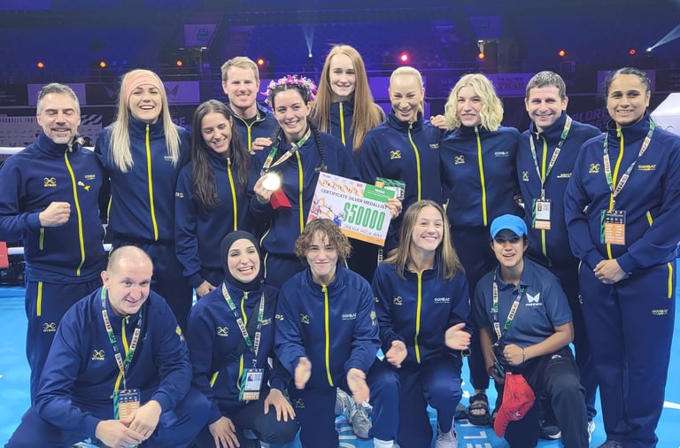 Our Head Coach - Satinder Kaur with the Australian Womens Boxing Team at the World Championships in Delhi