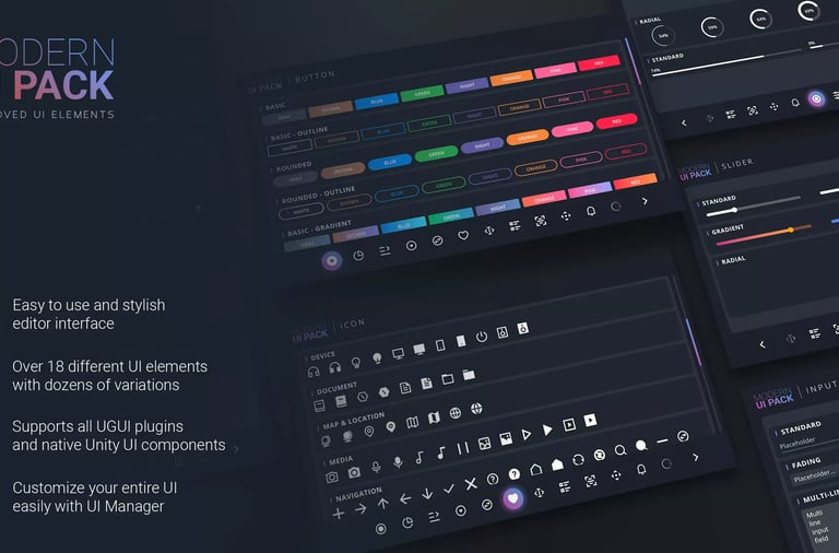 unity asset store modern ui pack best unity ui assets for games