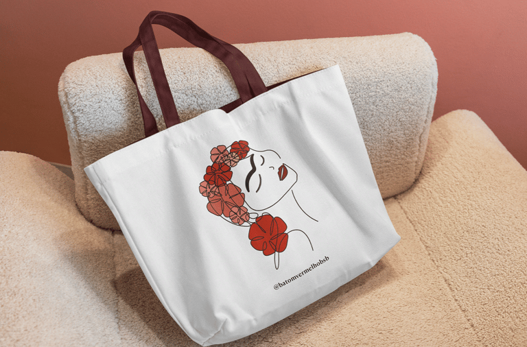 batom vermelho @nemachadodesign identidade visual marca branding maquiagem cartão de visita social m