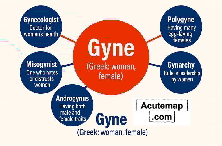 Gyne Root Word from Word Power Made Easy hindi explained