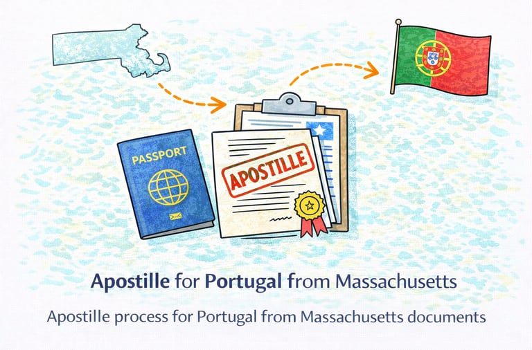 Apostille process for Portugal from Massachusetts documents