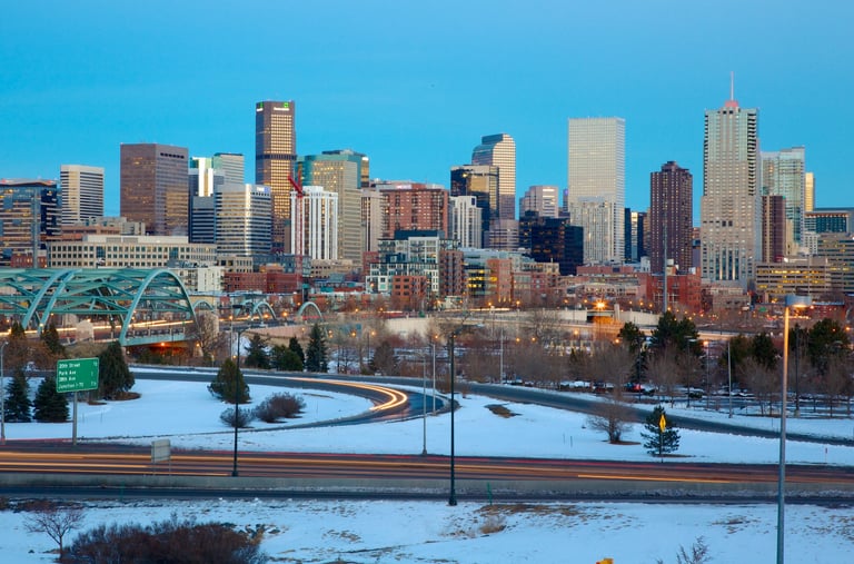 Downtown Denver city view, cleaning service area of SparkEaseCleaning