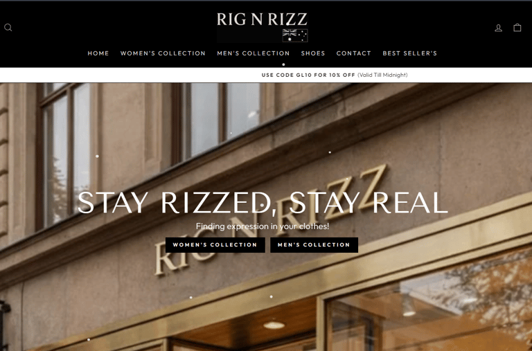 Image shows interface of store