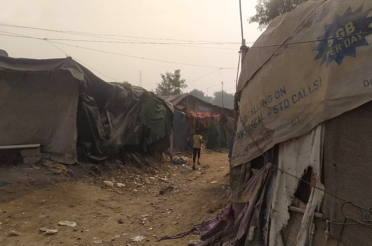 The Kishan Vihar. slum in Delhi.