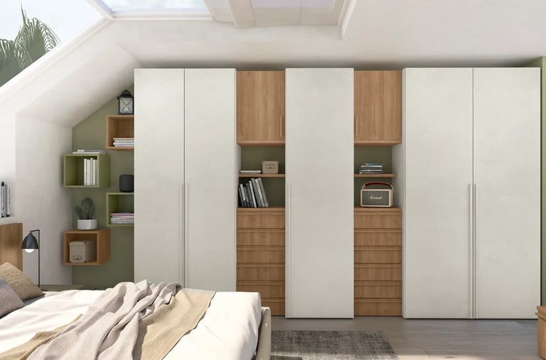 MazarakisArt: Ανοιγόμενη Ντουλάπα Δωματίου - Λευκό & Ξύλο