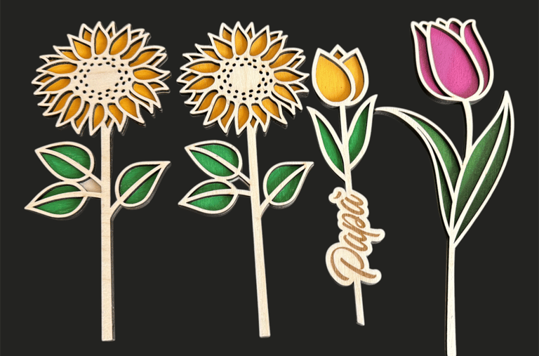 Fiori in legno personalizzabili
