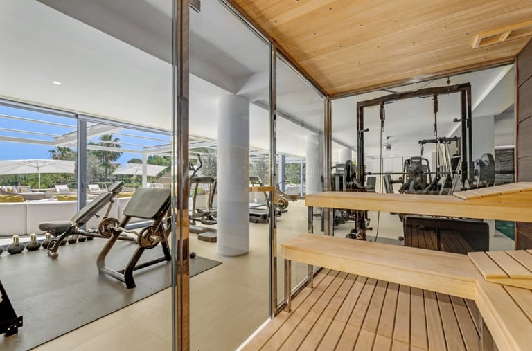 State-of-the-art gym and sauna at Villa Serenity