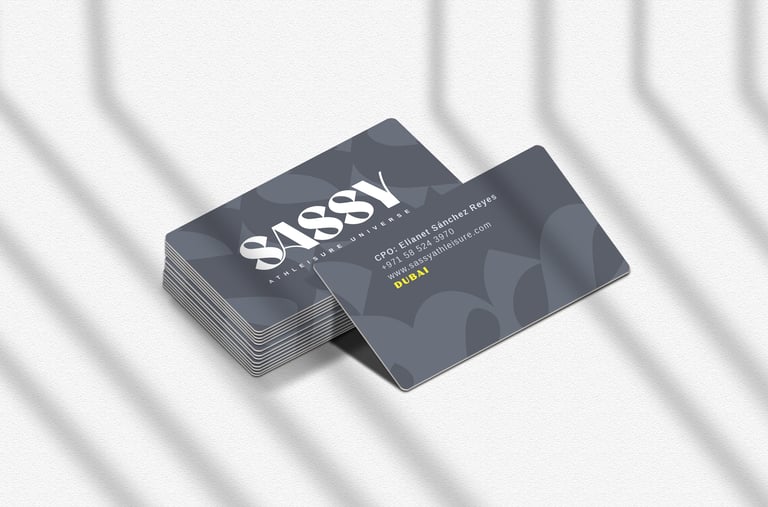 Tarjeta de presentación, contacto, visita para Sassy