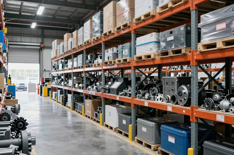 Industrial manufacturing facility with machines in operation