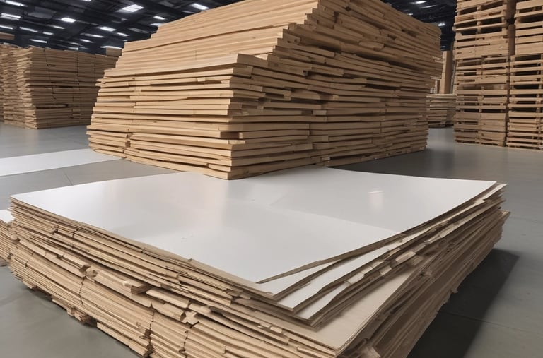 Image showing rolls of high-quality corrugated cardboard ready for packaging.