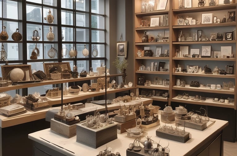 A cozy corner featuring resin home decor items like trays and decorative boxes