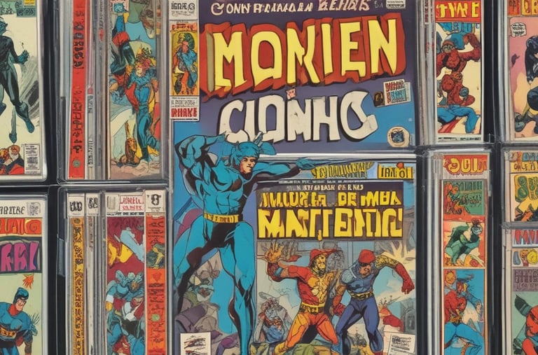 A graded comic book encased in a protective slab, illuminated by warm golden light.