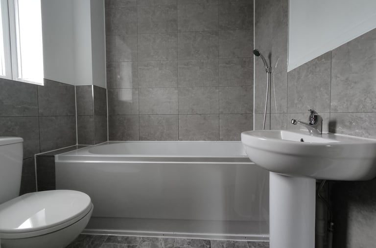 Modern sleek bathroom installation