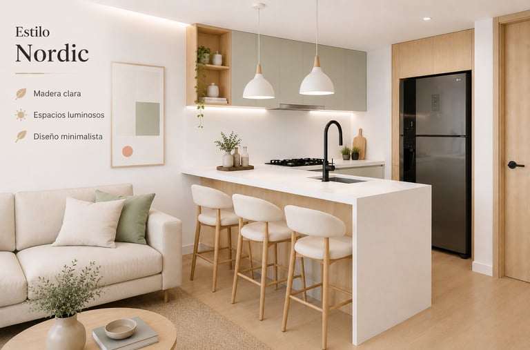 cocina estilo nórdico moderna y minimalista