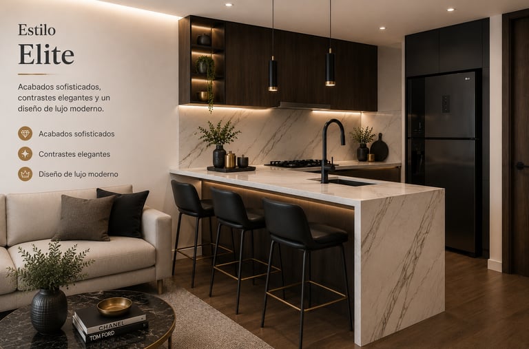 cocina estilo elite con acabados sofisticados
