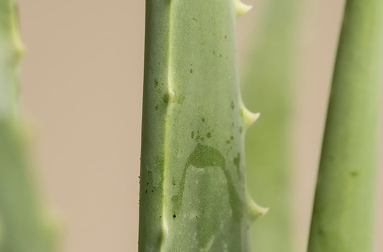 Aloe Vera leaf close up