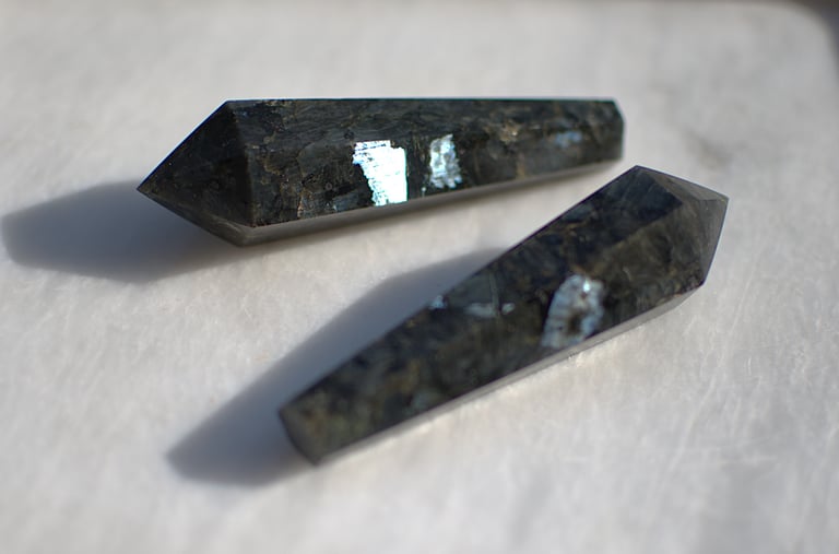 Larvikite with silver flash