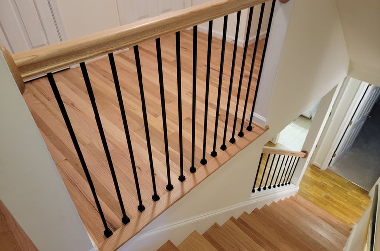 stairs and handrail sand and refinish remodel flooring contractor