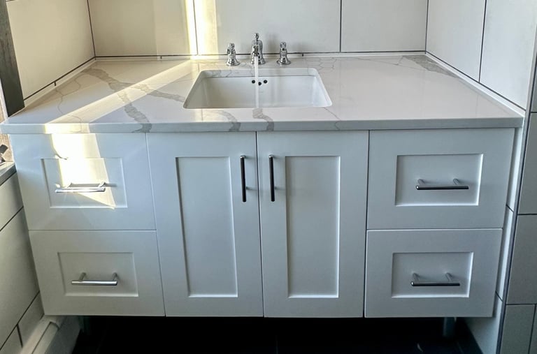 a bathroom with a sink and a sink