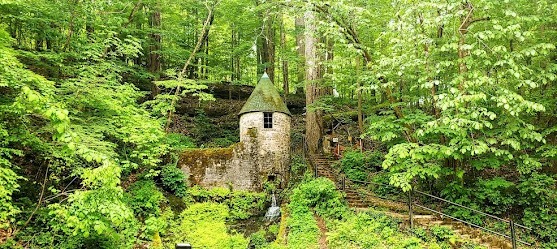 Rock Island Park, TN - Like a fairytale castle, the Spring House brought water to the Cotton Mill